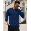 COOFANDY Men’s Henley Shirts Long Sleeve Button T-Shirt Lightweight Fashion Casual Pullover Shirt(Navy Blue)