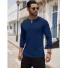 COOFANDY Men’s Henley Shirts Long Sleeve Button T-Shirt Lightweight Fashion Casual Pullover Shirt(Navy Blue)
