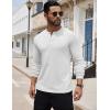 COOFANDY Men’s Henley Shirts Long Sleeve Button T-Shirt Lightweight Fashion Casual Pullover Shirt(White)
