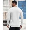 COOFANDY Men’s Henley Shirts Long Sleeve Button T-Shirt Lightweight Fashion Casual Pullover Shirt(White)