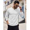 COOFANDY Men’s Henley Shirts Long Sleeve Button T-Shirt Lightweight Fashion Casual Pullover Shirt(White)