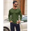 COOFANDY Mens Henley Shirts Long Sleeve Casual Pullover Shirt Fashion Button T-Shirt(Army Green)