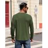 COOFANDY Mens Henley Shirts Long Sleeve Casual Pullover Shirt Fashion Button T-Shirt(Army Green)