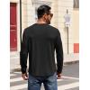 COOFANDY Mens Henley Shirts Long Sleeve Casual Pullover Shirt Fashion Button T-Shirt(Black)