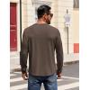 COOFANDY Mens Henley Shirts Long Sleeve Casual Pullover Shirt Fashion Button T-Shirt(Brown)