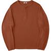 COOFANDY Mens Henley Shirts Long Sleeve Casual Pullover Shirt Fashion Button T-Shirt(Caramel)