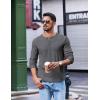 COOFANDY Mens Henley Shirts Long Sleeve Casual Pullover Shirt Fashion Button T-Shirt(Dark Grey)