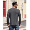 COOFANDY Mens Henley Shirts Long Sleeve Casual Pullover Shirt Fashion Button T-Shirt(Dark Grey)