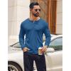 COOFANDY Mens Henley Shirts Long Sleeve Casual Pullover Shirt Fashion Button T-Shirt(Denim)