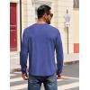 COOFANDY Mens Henley Shirts Long Sleeve Casual Pullover Shirt Fashion Button T-Shirt(Heather Blue)