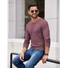 COOFANDY Mens Henley Shirts Long Sleeve Casual Pullover Shirt Fashion Button T-Shirt(Heather Burgundy)