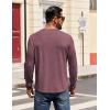 COOFANDY Mens Henley Shirts Long Sleeve Casual Pullover Shirt Fashion Button T-Shirt(Heather Burgundy)