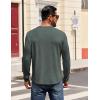 COOFANDY Mens Henley Shirts Long Sleeve Casual Pullover Shirt Fashion Button T-Shirt(Heather Green)