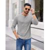 COOFANDY Mens Henley Shirts Long Sleeve Casual Pullover Shirt Fashion Button T-Shirt(Light Grey)