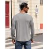 COOFANDY Mens Henley Shirts Long Sleeve Casual Pullover Shirt Fashion Button T-Shirt(Light Grey)