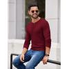 COOFANDY Mens Henley Shirts Long Sleeve Casual Pullover Shirt Fashion Button T-Shirt(Wine Red)
