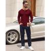 COOFANDY Mens Henley Shirts Long Sleeve Casual Pullover Shirt Fashion Button T-Shirt(Wine Red)