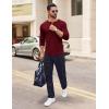 COOFANDY Mens Henley Shirts Long Sleeve Casual Pullover Shirt Fashion Button T-Shirt(Wine Red)