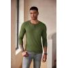 COOFANDY Men’s Henley Shirts Long Sleeve Fashion Casual Tee Basic Lightweight T-Shirt(Army Green)