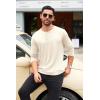 COOFANDY Men’s Henley Shirts Long Sleeve Fashion Casual Tee Basic Lightweight T-Shirt(Beige)