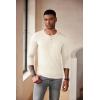 COOFANDY Men’s Henley Shirts Long Sleeve Fashion Casual Tee Basic Lightweight T-Shirt(Beige)