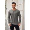 COOFANDY Men’s Henley Shirts Long Sleeve Fashion Casual Tee Basic Lightweight T-Shirt(Grey)