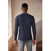COOFANDY Men’s Henley Shirts Long Sleeve Fashion Casual Tee Basic Lightweight T-Shirt(Navy Blue)