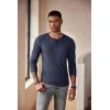 COOFANDY Men’s Henley Shirts Long Sleeve Fashion Casual Tee Basic Lightweight T-Shirt(Navy Blue)