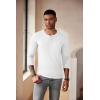 COOFANDY Men’s Henley Shirts Long Sleeve Fashion Casual Tee Basic Lightweight T-Shirt(White)