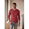 COOFANDY Men’s Henley Shirts Long Sleeve Fashion Casual Tee Basic Lightweight T-Shirt(Wine Red)