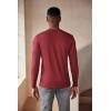 COOFANDY Men’s Henley Shirts Long Sleeve Fashion Casual Tee Basic Lightweight T-Shirt(Wine Red)