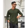 COOFANDY Men’s Henley Shirts Long Sleeve Lightweight Button T-Shirt Casual Basic Tee Top(Army Green)