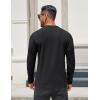 COOFANDY Men’s Henley Shirts Long Sleeve Lightweight Button T-Shirt Casual Basic Tee Top(Black)