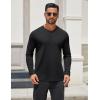 COOFANDY Men’s Henley Shirts Long Sleeve Lightweight Button T-Shirt Casual Basic Tee Top(Black)