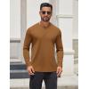 COOFANDY Men’s Henley Shirts Long Sleeve Lightweight Button T-Shirt Casual Basic Tee Top(Caramel Brown)