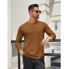 COOFANDY Men’s Henley Shirts Long Sleeve Lightweight Button T-Shirt Casual Basic Tee Top(Caramel Brown)