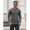 COOFANDY Men’s Henley Shirts Long Sleeve Lightweight Button T-Shirt Casual Basic Tee Top(Dark Grey)