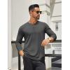 COOFANDY Men’s Henley Shirts Long Sleeve Lightweight Button T-Shirt Casual Basic Tee Top(Dark Grey)