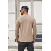 COOFANDY Men’s Henley Shirts Long Sleeve Lightweight Button T-Shirt Casual Basic Tee Top(Khaki)