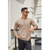 COOFANDY Men’s Henley Shirts Long Sleeve Lightweight Button T-Shirt Casual Basic Tee Top(Khaki)