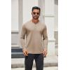 COOFANDY Men’s Henley Shirts Long Sleeve Lightweight Button T-Shirt Casual Basic Tee Top(Khaki)
