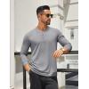 COOFANDY Men’s Henley Shirts Long Sleeve Lightweight Button T-Shirt Casual Basic Tee Top(Light Grey)