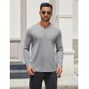 COOFANDY Men’s Henley Shirts Long Sleeve Lightweight Button T-Shirt Casual Basic Tee Top(Light Grey)