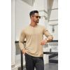 COOFANDY Men’s Henley Shirts Long Sleeve Lightweight Button T-Shirt Casual Basic Tee Top(Light Khaki)