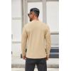 COOFANDY Men’s Henley Shirts Long Sleeve Lightweight Button T-Shirt Casual Basic Tee Top(Light Khaki)