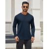 COOFANDY Men’s Henley Shirts Long Sleeve Lightweight Button T-Shirt Casual Basic Tee Top(Navy Blue)