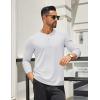 COOFANDY Men’s Henley Shirts Long Sleeve Lightweight Button T-Shirt Casual Basic Tee Top(White)