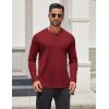 COOFANDY Men’s Henley Shirts Long Sleeve Lightweight Button T-Shirt Casual Basic Tee Top(Wine Red)