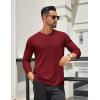 COOFANDY Men’s Henley Shirts Long Sleeve Lightweight Button T-Shirt Casual Basic Tee Top(Wine Red)