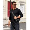 COOFANDY Mens Henley Shirts Long Sleeve T Shirts Casual Lightweight Fashion Button Pullover Tee Shirt(Black)